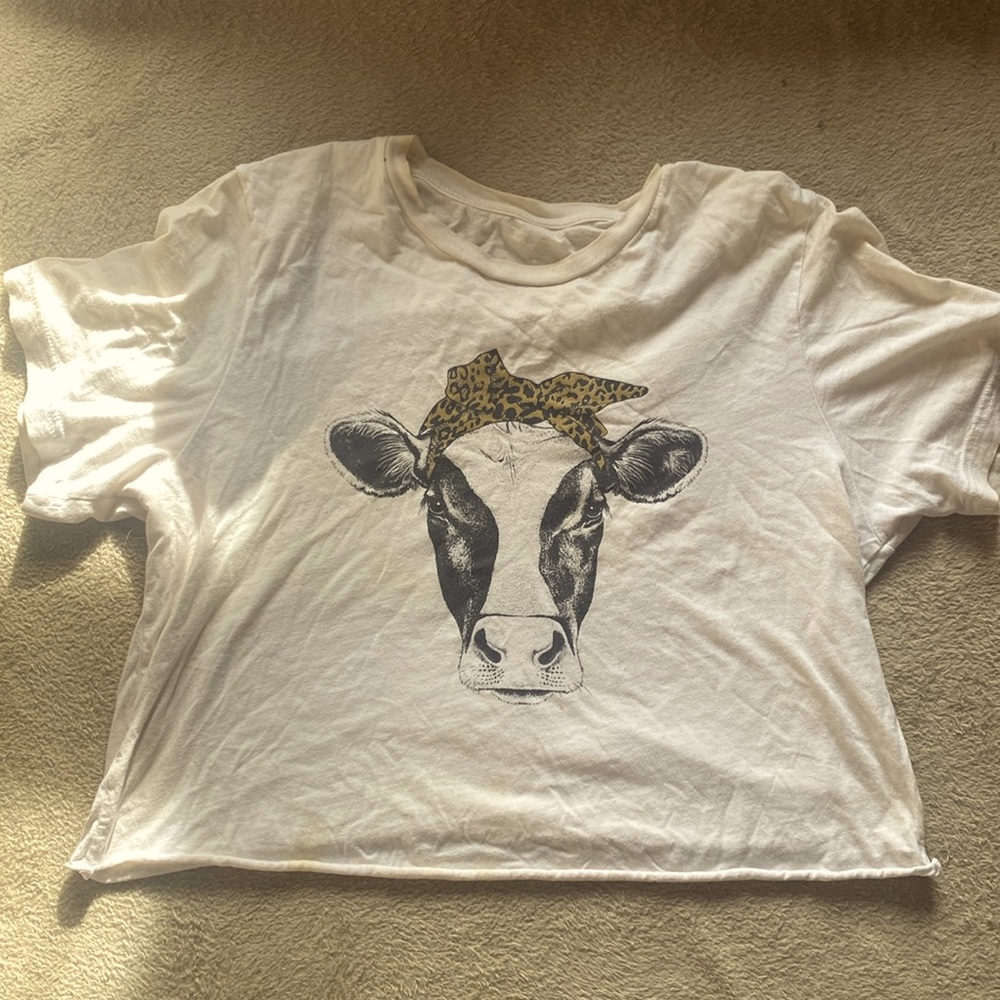 Cropped Cow Shirt
